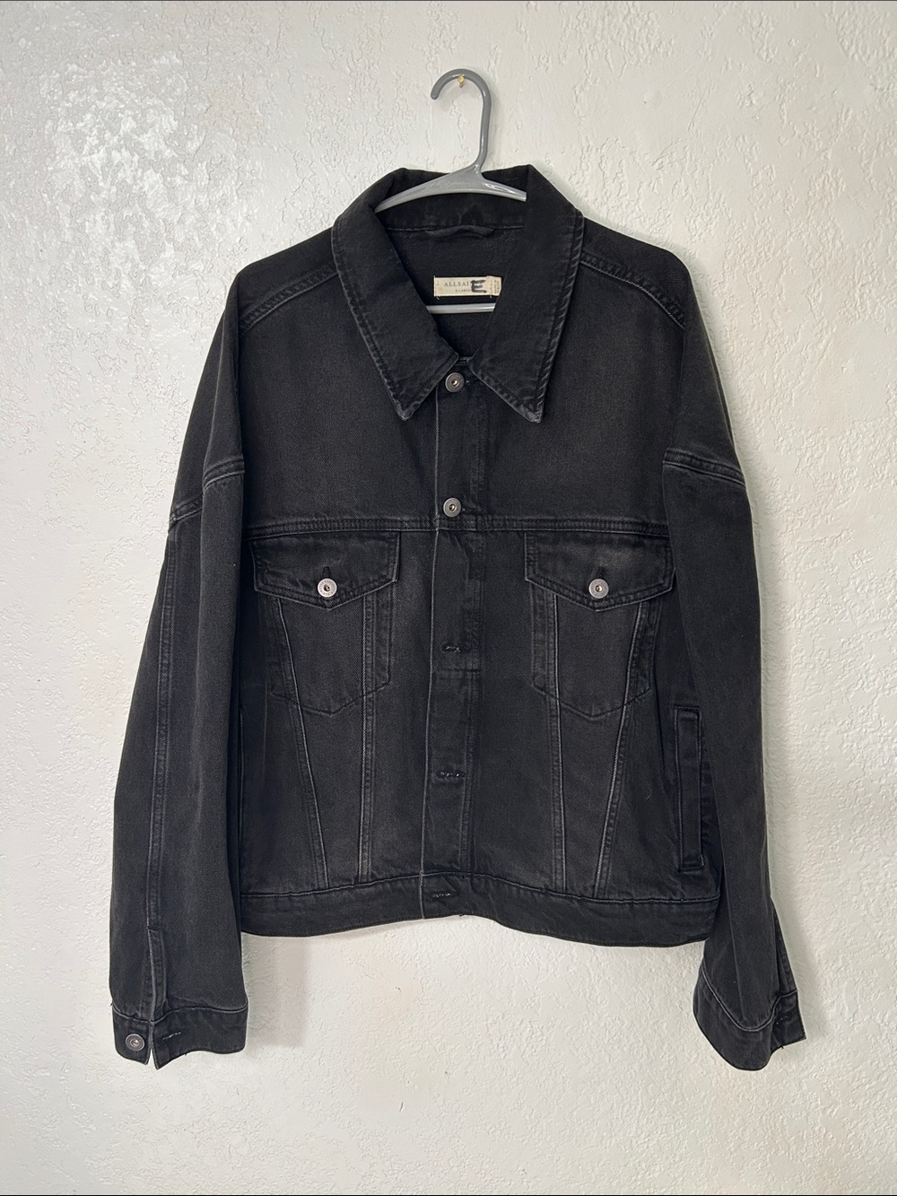 All Saints Black Lightweight Denim Jacket